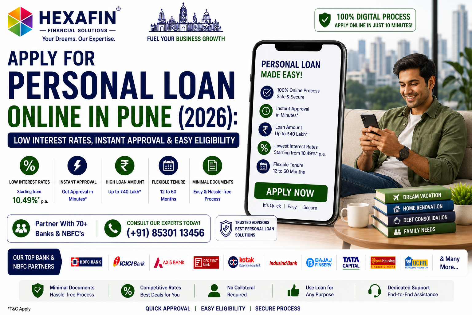 Apply for personal loan online in Pune with low interest rates, instant approval, EMI calculator, and expert loan assistance