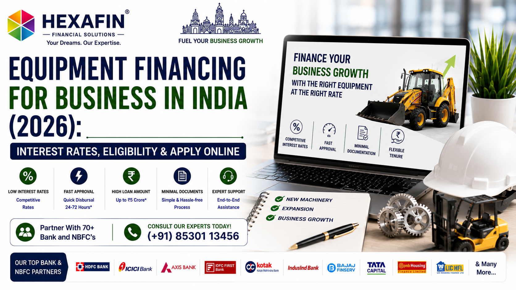 Equipment financing for businesses in India with machinery loan and business equipment finance options