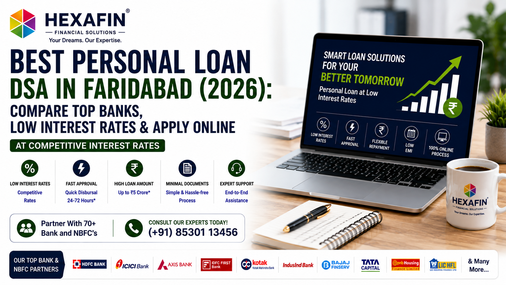 Best Personal Loan DSA in Faridabad helping compare top banks and NBFCs with Hexafin